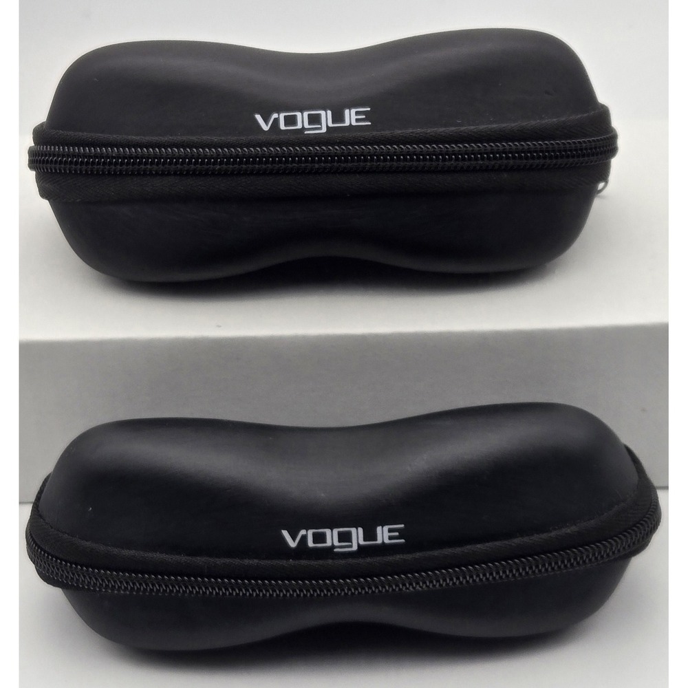 Vogue Logo Black Eye Glass Cases Zipper Clam Shell Sunglasses Glasses Case Set 2
